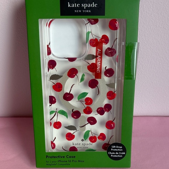 Kate Spade Cherry Design iPhone 16 Pro Max Case NWT - Picture 1 of 5